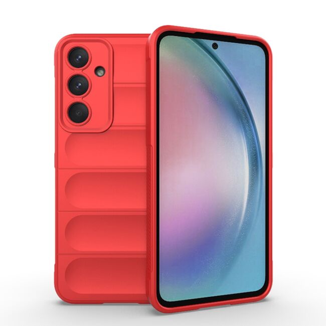 Husa pentru Samsung Galaxy A55 5G Liquid Silicone, Microfibre Lining, Non-Slip Airbag Design, rosu