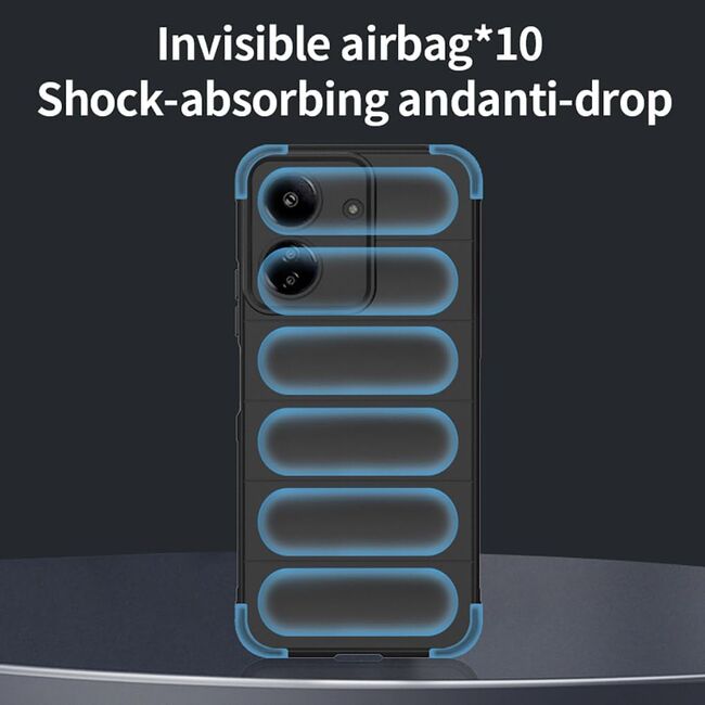 Husa pentru  Xiaomi Redmi 13C Liquid Silicone, Microfibre Lining, Non-Slip Airbag Design, negru