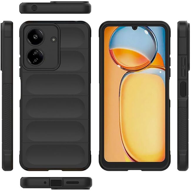 Husa pentru  Xiaomi Redmi 13C Liquid Silicone, Microfibre Lining, Non-Slip Airbag Design, negru