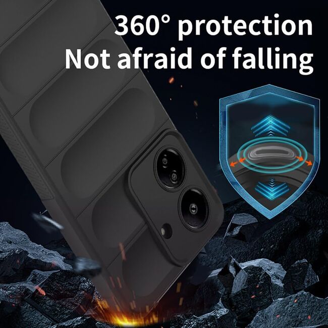 Husa pentru  Xiaomi Redmi 13C Liquid Silicone, Microfibre Lining, Non-Slip Airbag Design, negru