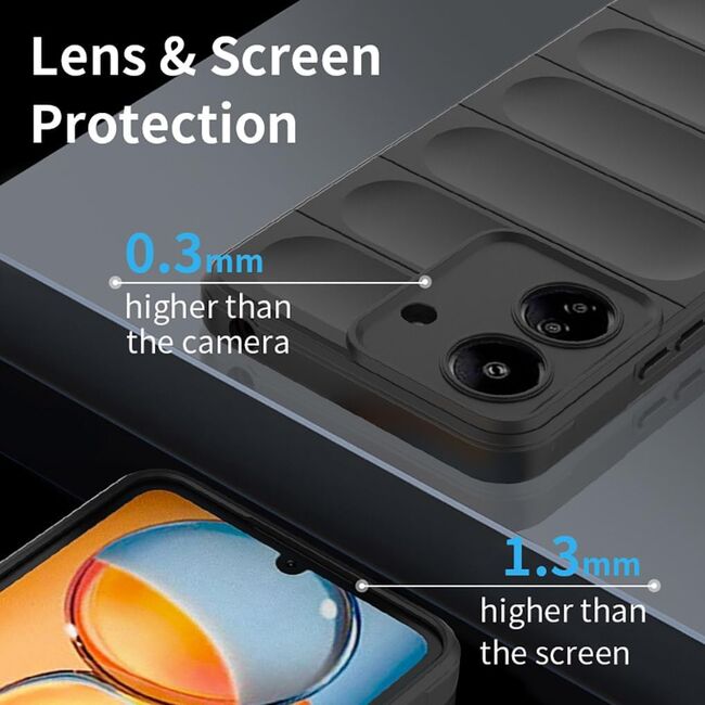 Husa pentru  Xiaomi Redmi 13C Liquid Silicone, Microfibre Lining, Non-Slip Airbag Design, negru