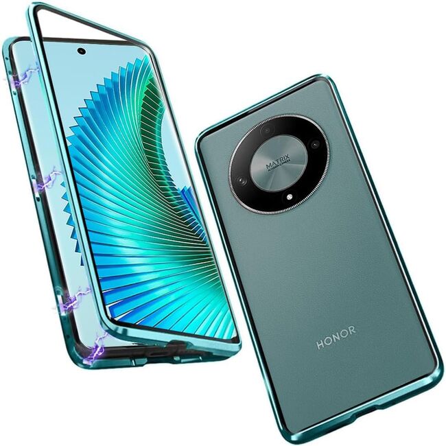 Husa 360 Magnetic Glass pentru Honor Magic 6 Lite (sticla fata + spate), negru