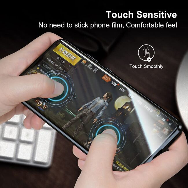 Husa 360 Magnetic Glass pentru Honor Magic 6 Lite (sticla fata + spate), negru