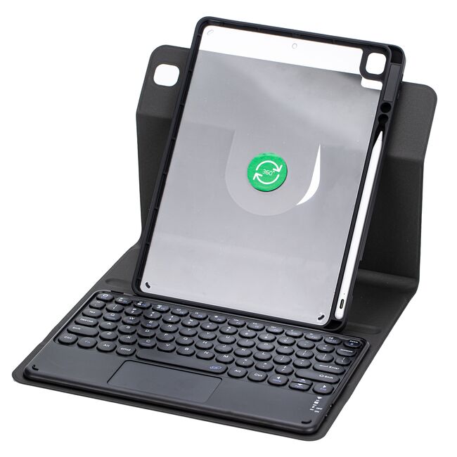 Husa cu tastatura iluminata wireless pentru  iPad 11 2025, iPad 10 2022, rotativa 360, negru