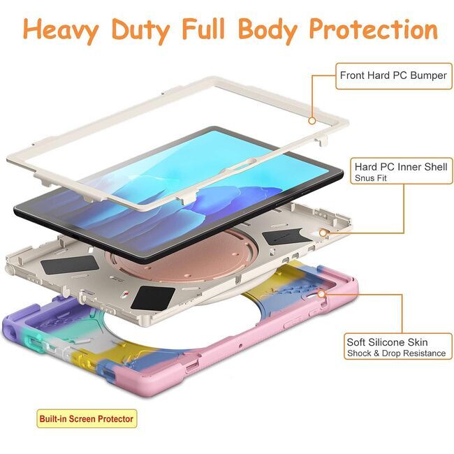 Pachet 360: Husa cu folie integrata Lenovo Tab M11 11 inch Shockproof Armor, multicolor