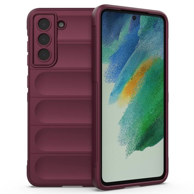 Husa pentru  Samsung Galaxy S21 FE Liquid Silicone, Microfibre Lining, Non-Slip Airbag Design, bordeaux