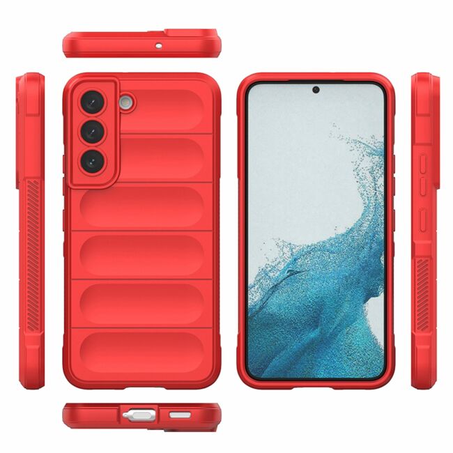 Husa pentru  Samsung Galaxy S22 5G Liquid Silicone, Microfibre Lining, Non-Slip Airbag Design, rosu