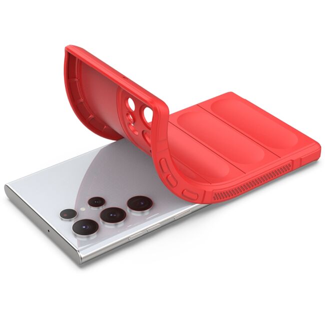 Husa pentru  Samsung Galaxy S22 Ultra 5G Liquid Silicone, Microfibre Lining, Non-Slip Airbag Design, rosu