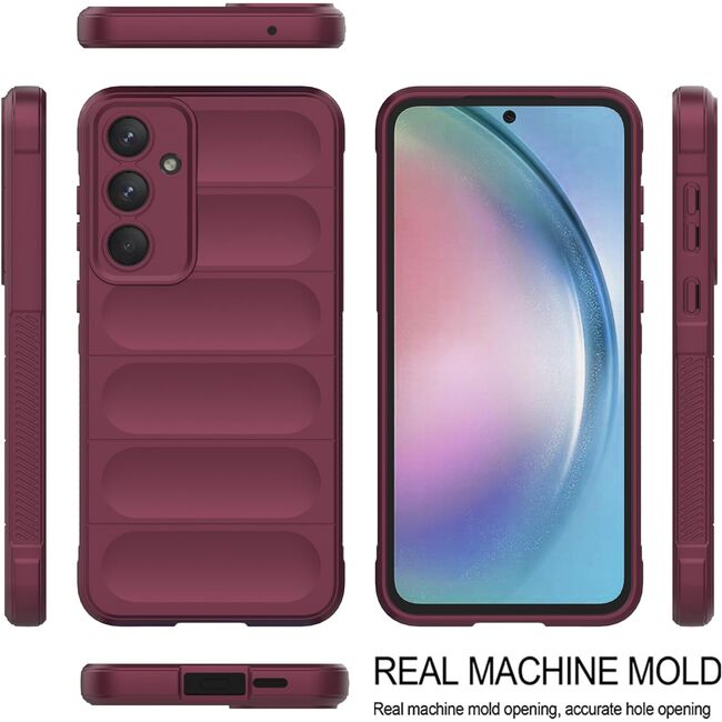 Husa pentru Samsung Galaxy A55 5G Liquid Silicone, Microfibre Lining, Non-Slip Airbag Design, bordeaux