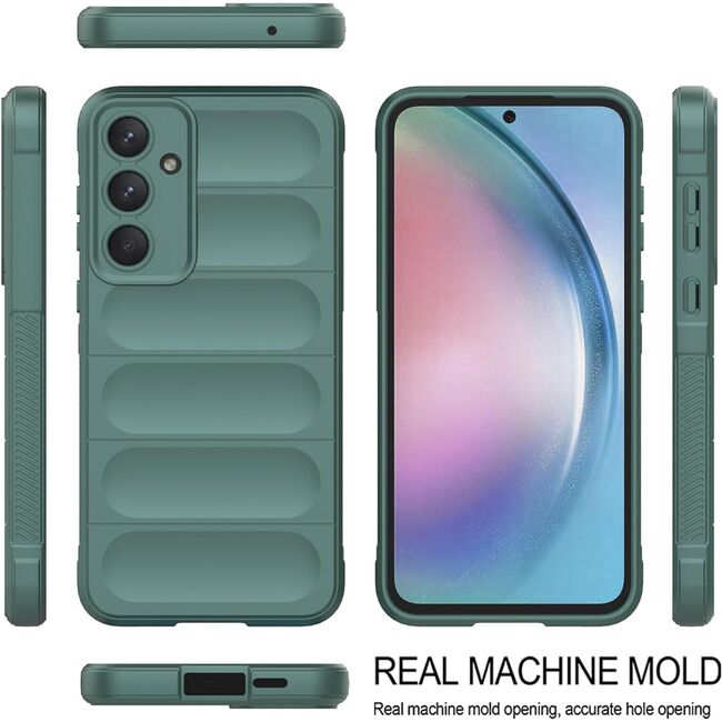 Husa pentru Samsung Galaxy A55 5G Liquid Silicone, Microfibre Lining, Non-Slip Airbag Design, verde