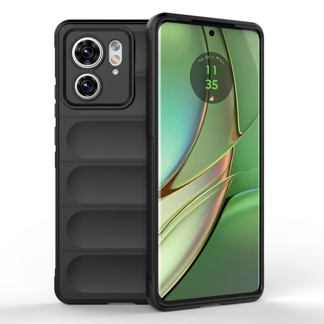 Husa pentru  Motorola Edge 40 Liquid Silicone, Microfibre Lining, Non-Slip Airbag Design, negru