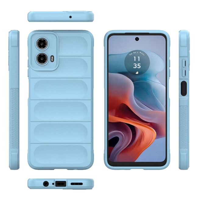Husa pentru  Motorola Moto G34 Liquid Silicone, Microfibre Lining, Non-Slip Airbag Design, albastru