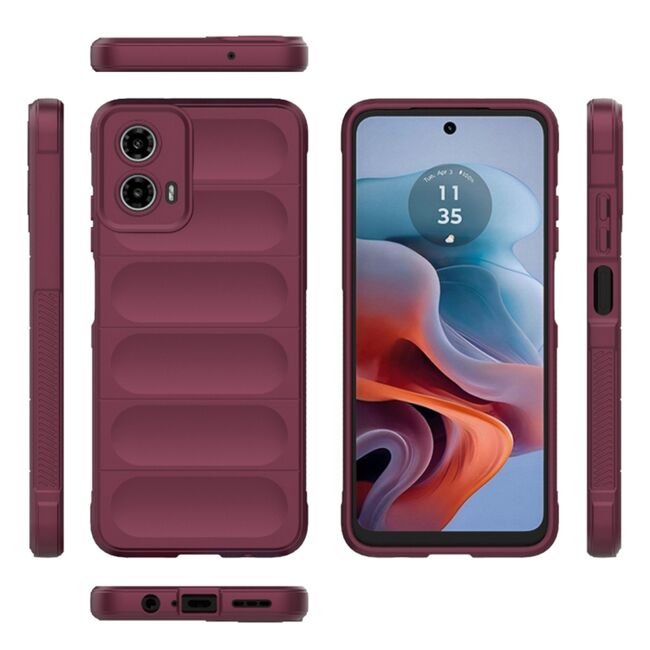 Husa pentru  Motorola Moto G34 Liquid Silicone, Microfibre Lining, Non-Slip Airbag Design, bordeaux