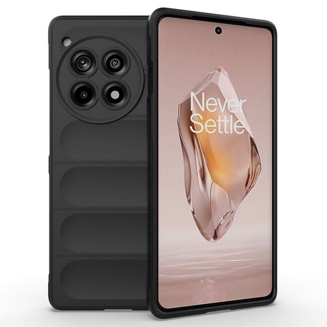 Husa pentru  OnePlus 12R Liquid Silicone, Microfibre Lining, Non-Slip Airbag Design, negru