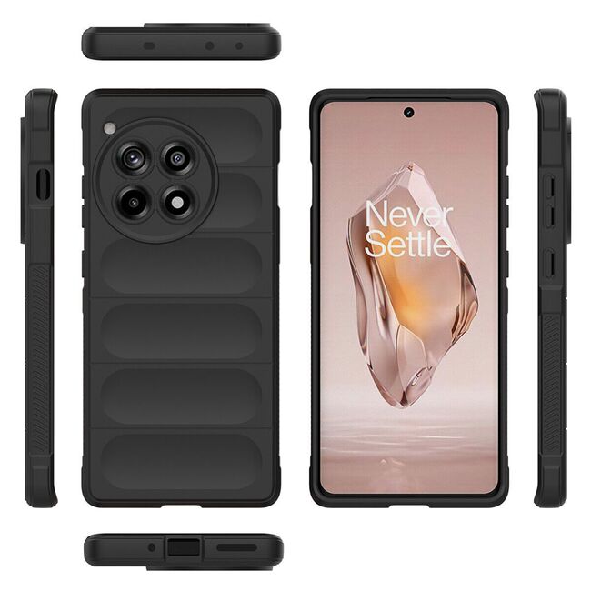 Husa pentru  OnePlus 12R Liquid Silicone, Microfibre Lining, Non-Slip Airbag Design, negru