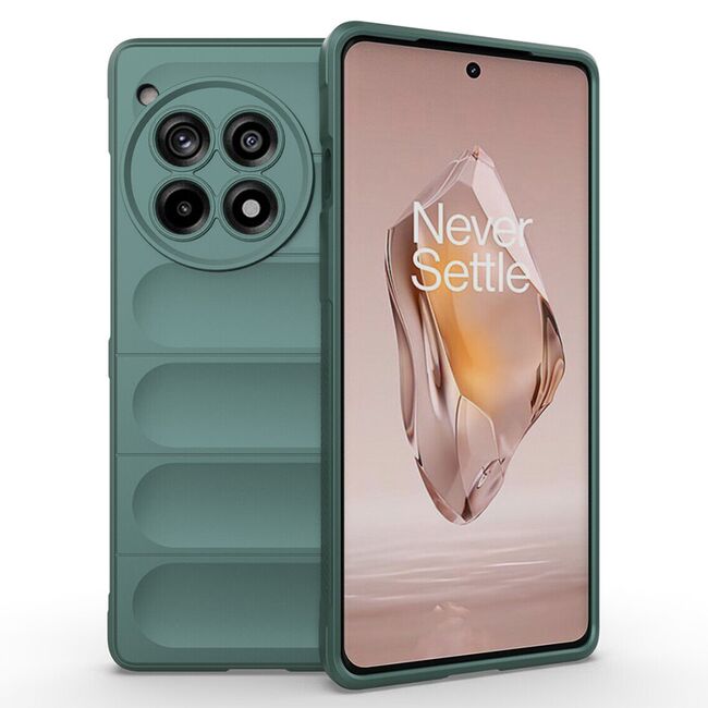 Husa pentru  OnePlus 12R Liquid Silicone, Microfibre Lining, Non-Slip Airbag Design, verde