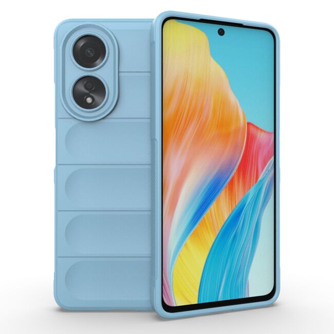Husa pentru Husa Oppo A58 4G Liquid Silicone, Microfibre Lining, Non-Slip Airbag Design, albastru