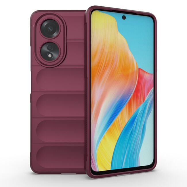 Husa pentru Husa Oppo A58 4G Liquid Silicone, Microfibre Lining, Non-Slip Airbag Design, bordeaux