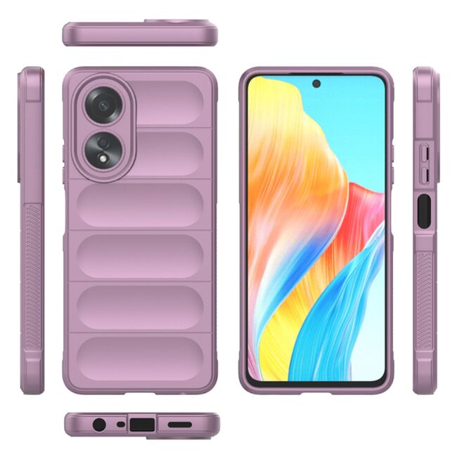 Husa pentru Husa Oppo A58 4G Liquid Silicone, Microfibre Lining, Non-Slip Airbag Design, mov