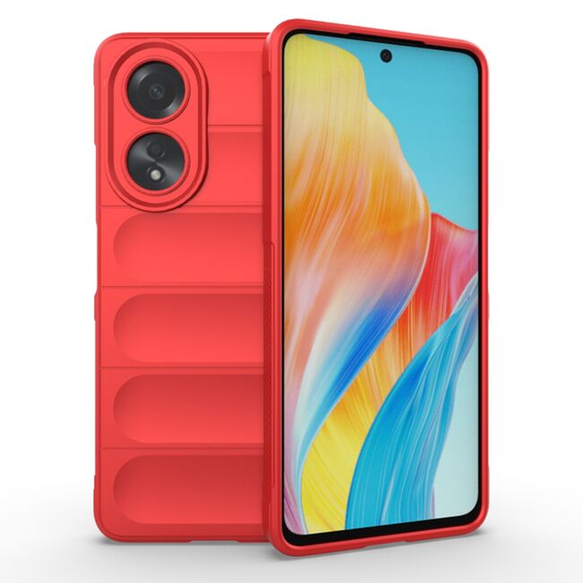 Husa pentru Husa Oppo A58 4G Liquid Silicone, Microfibre Lining, Non-Slip Airbag Design, rosu