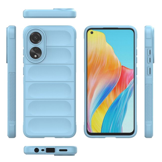 Husa pentru  Oppo A78 4G Liquid Silicone, Microfibre Lining, Non-Slip Airbag Design, albastru