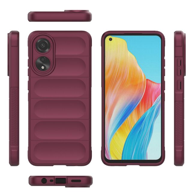 Husa pentru  Oppo A78 4G Liquid Silicone, Microfibre Lining, Non-Slip Airbag Design, bordeaux
