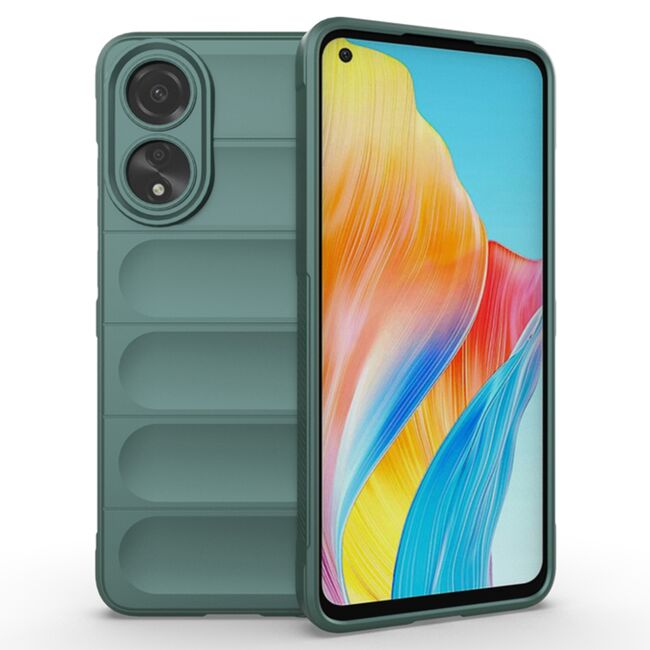 Husa pentru  Oppo A78 4G Liquid Silicone, Microfibre Lining, Non-Slip Airbag Design, verde
