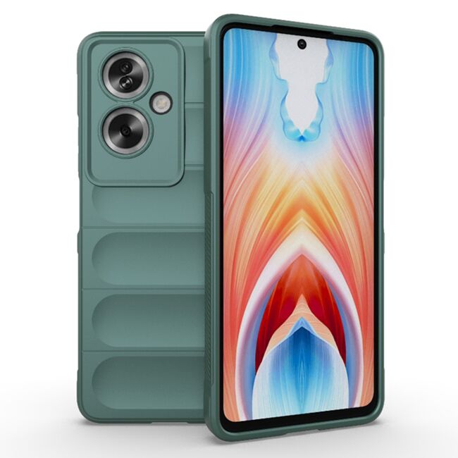 Husa pentru  Oppo A79 5G Liquid Silicone, Microfibre Lining, Non-Slip Airbag Design, verde
