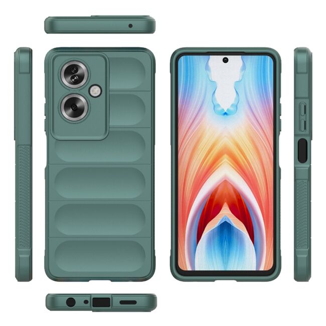 Husa pentru  Oppo A79 5G Liquid Silicone, Microfibre Lining, Non-Slip Airbag Design, verde