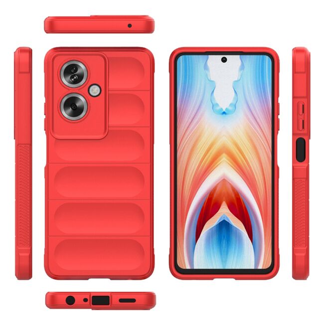 Husa pentru  Oppo A79 5G Liquid Silicone, Microfibre Lining, Non-Slip Airbag Design, rosu