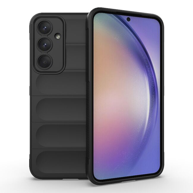 Husa pentru Samsung Galaxy A54 Liquid Silicone, Microfibre Lining, Non-Slip Airbag Design, negru