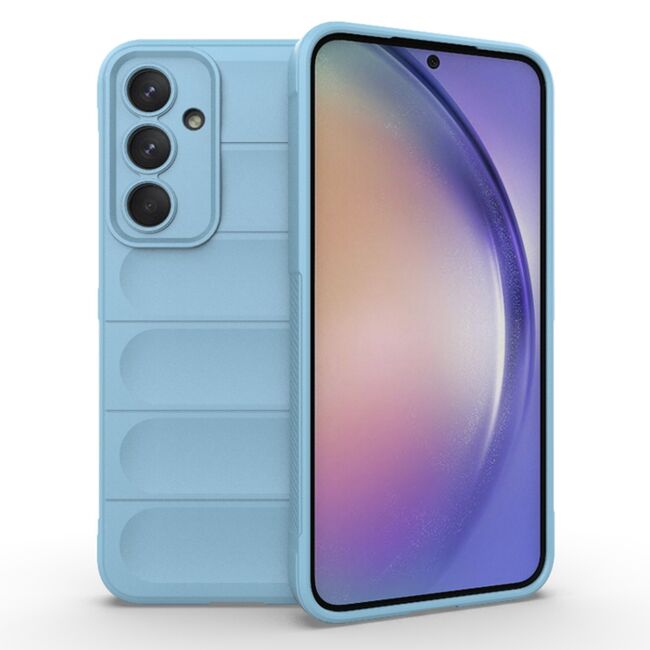 Husa pentru Samsung Galaxy A54 Liquid Silicone, Microfibre Lining, Non-Slip Airbag Design - bleu