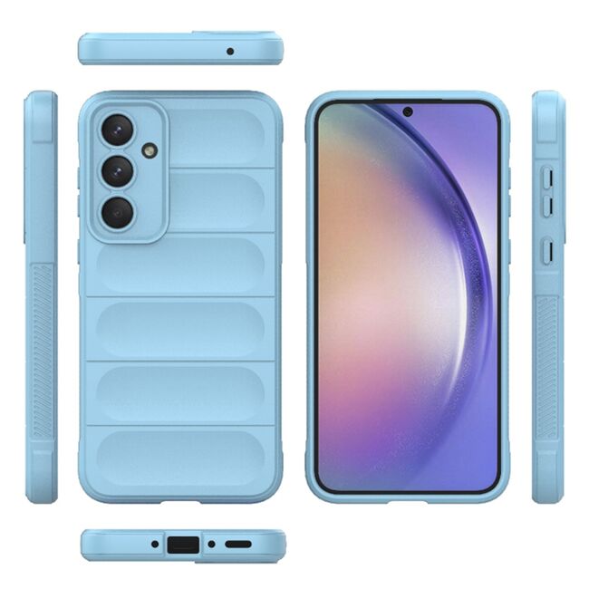 Husa pentru Samsung Galaxy A54 Liquid Silicone, Microfibre Lining, Non-Slip Airbag Design - bleu