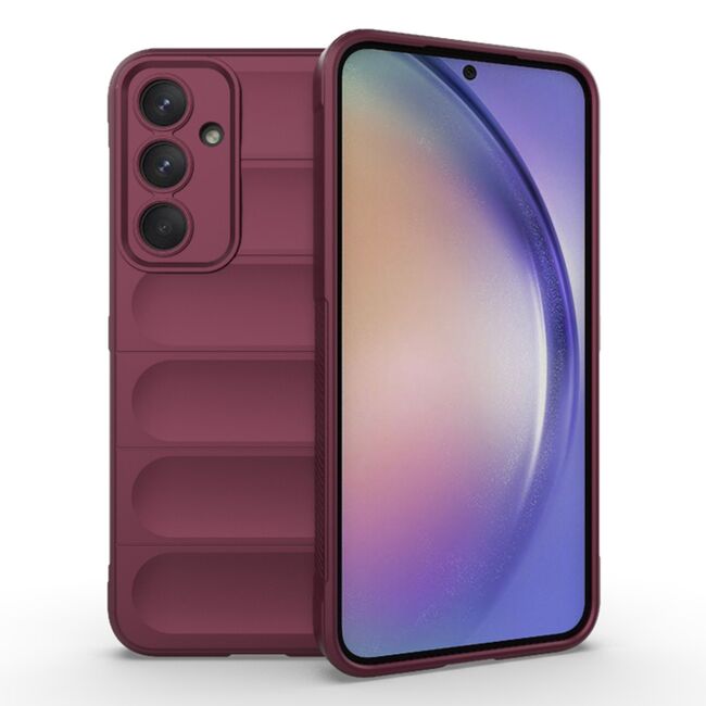 Husa pentru Samsung Galaxy A54 Liquid Silicone, Microfibre Lining, Non-Slip Airbag Design - bordeaux