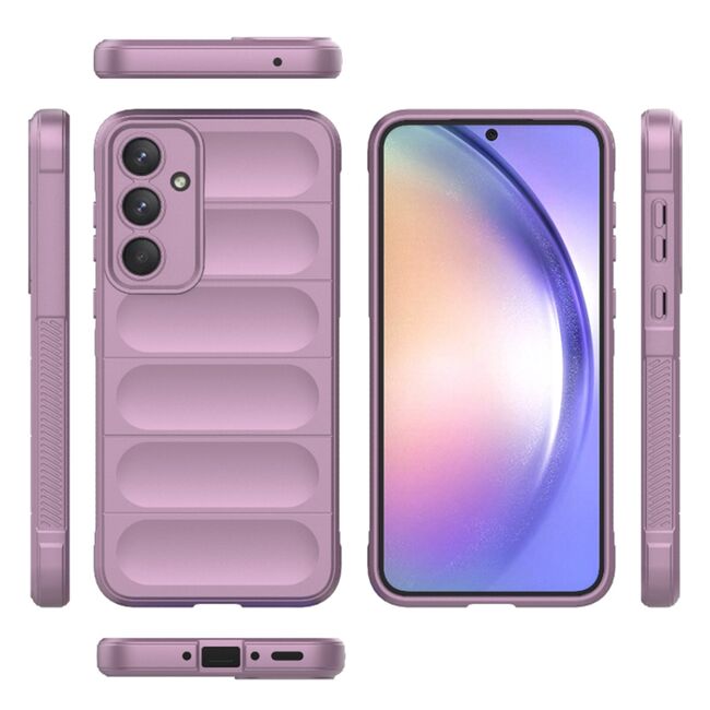 Husa pentru Samsung Galaxy A54 Liquid Silicone, Microfibre Lining, Non-Slip Airbag Design - purple