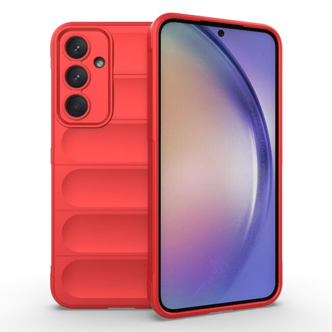 Husa pentru Samsung Galaxy A54 Liquid Silicone, Microfibre Lining, Non-Slip Airbag Design - red
