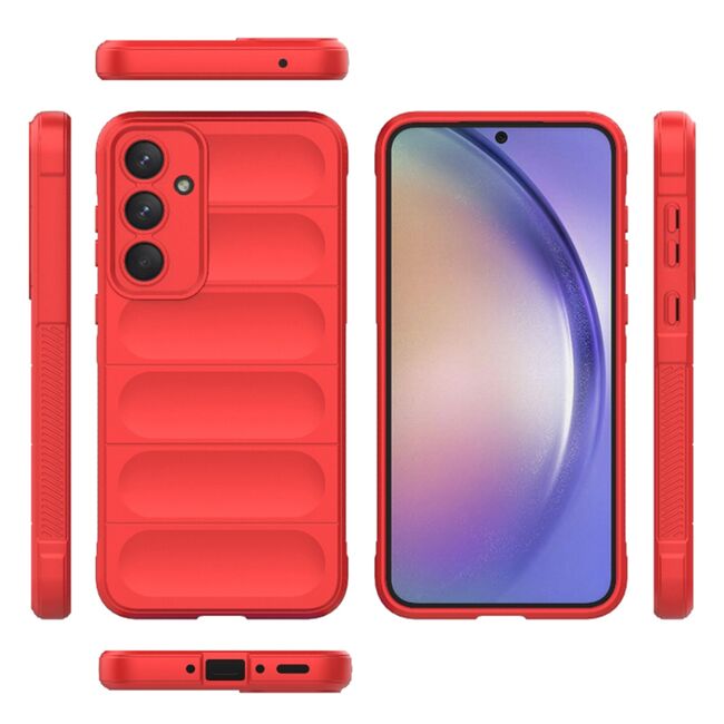 Husa pentru Samsung Galaxy A54 Liquid Silicone, Microfibre Lining, Non-Slip Airbag Design - red
