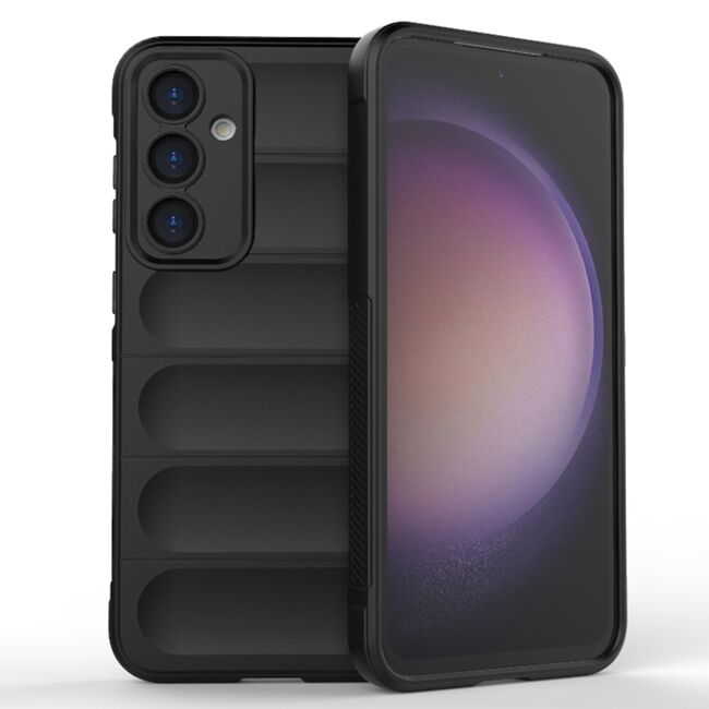 Husa pentru  Samsung Galaxy S23 FE Liquid Silicone, Microfibre Lining, Non-Slip Airbag Design, negru