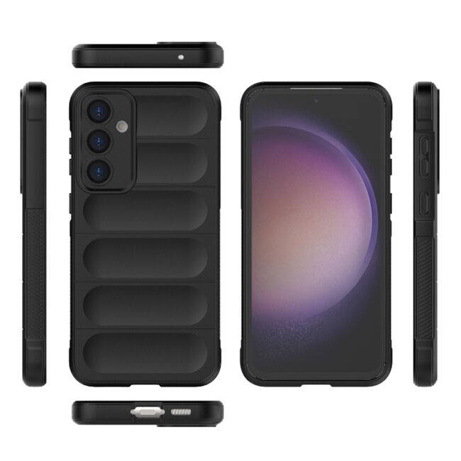 Husa pentru  Samsung Galaxy S23 FE Liquid Silicone, Microfibre Lining, Non-Slip Airbag Design, negru