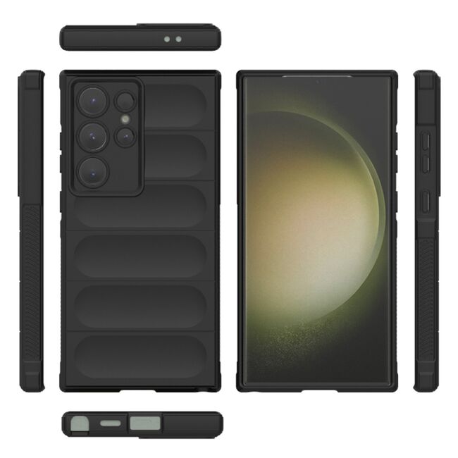 Husa pentru  Samsung Galaxy S23 Ultra 5G Liquid Silicone, Microfibre Lining, Non-Slip Airbag Design, negru