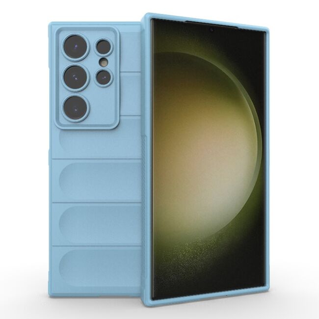 Husa pentru  Samsung Galaxy S23 Ultra 5G Liquid Silicone, Microfibre Lining, Non-Slip Airbag Design, albastru