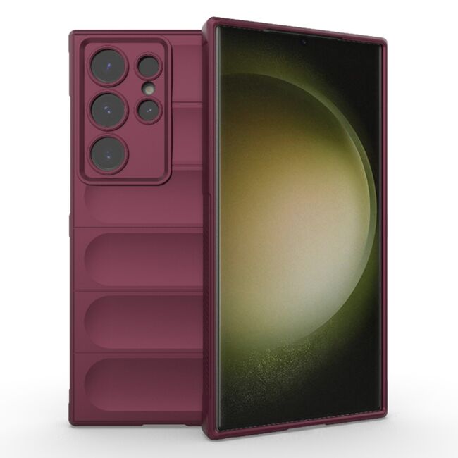 Husa pentru  Samsung Galaxy S23 Ultra 5G Liquid Silicone, Microfibre Lining, Non-Slip Airbag Design, bordeaux
