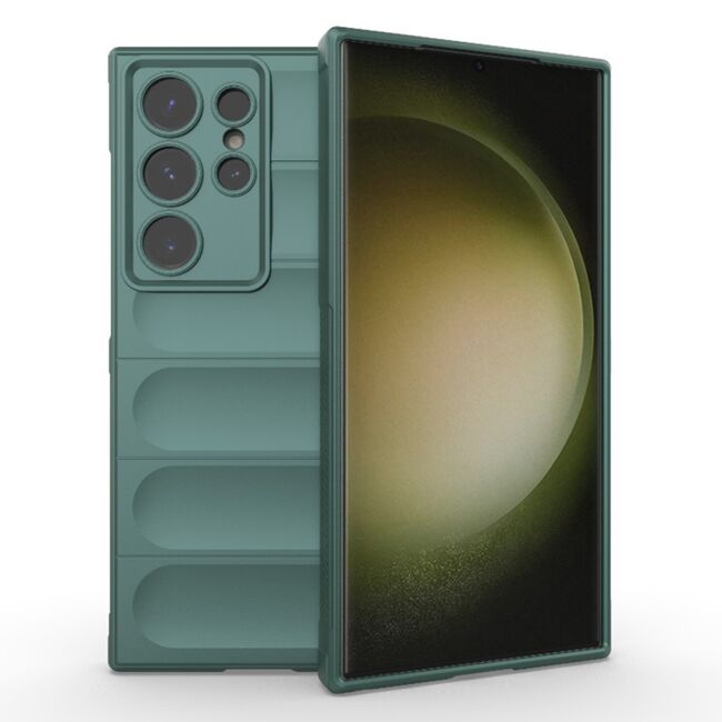 Husa pentru  Samsung Galaxy S23 Ultra 5G Liquid Silicone, Microfibre Lining, Non-Slip Airbag Design, verde