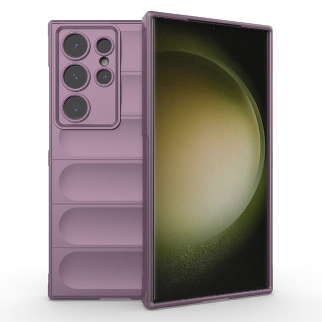 Husa pentru  Samsung Galaxy S23 Ultra 5G Liquid Silicone, Microfibre Lining, Non-Slip Airbag Design, mov