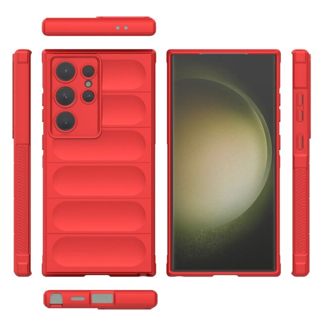 Husa pentru  Samsung Galaxy S23 Ultra 5G Liquid Silicone, Microfibre Lining, Non-Slip Airbag Design, rosu