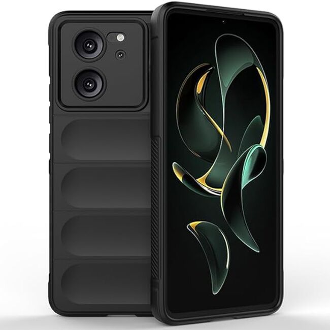 Husa pentru  Xiaomi 13T, 13T Pro Liquid Silicone, Microfibre Lining, Non-Slip Airbag Design, negru