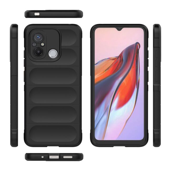 Husa pentru  Xiaomi Redmi 12C Liquid Silicone, Microfibre Lining, Non-Slip Airbag Design, negru