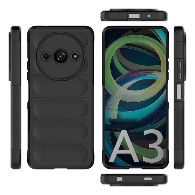 Husa pentru  Xiaomi Redmi A3 Liquid Silicone, Microfibre Lining, Non-Slip Airbag Design, negru