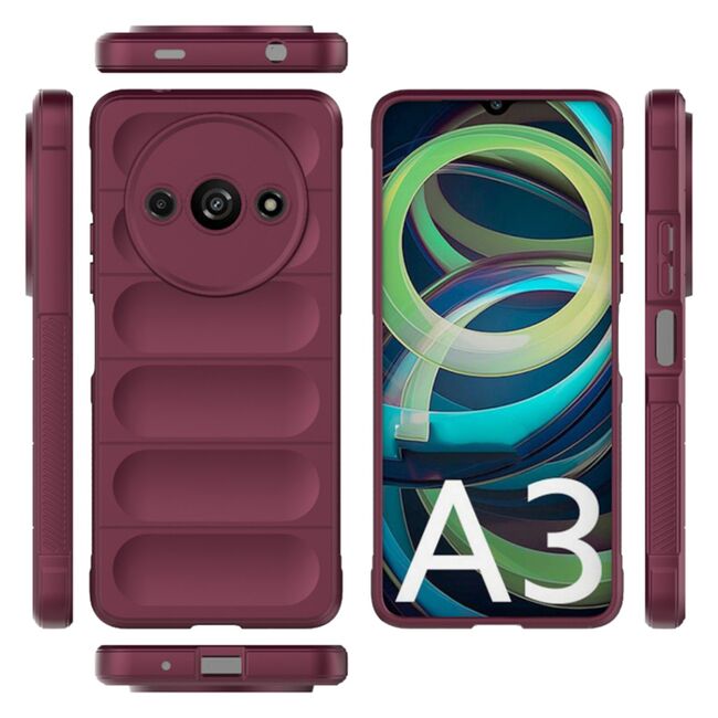 Husa pentru  Xiaomi Redmi A3 Liquid Silicone, Microfibre Lining, Non-Slip Airbag Design, burgundy