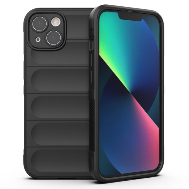 Husa pentru  iPhone 13 Liquid Silicone, Microfibre Lining, Non-Slip Airbag Design, negru